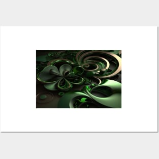 St Patricks Day Artwork - Green abstract artwork Posters and Art